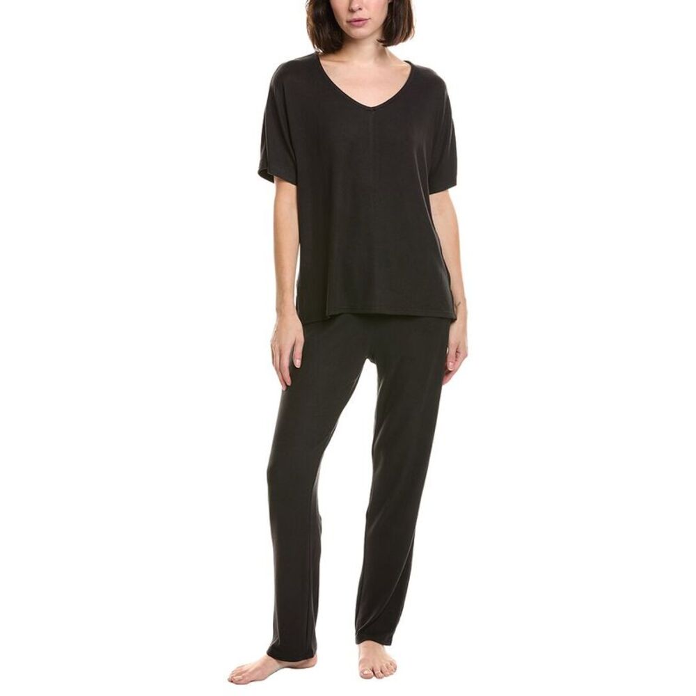 N Natori Womens  2Pc Oasis Pajama Set, Black